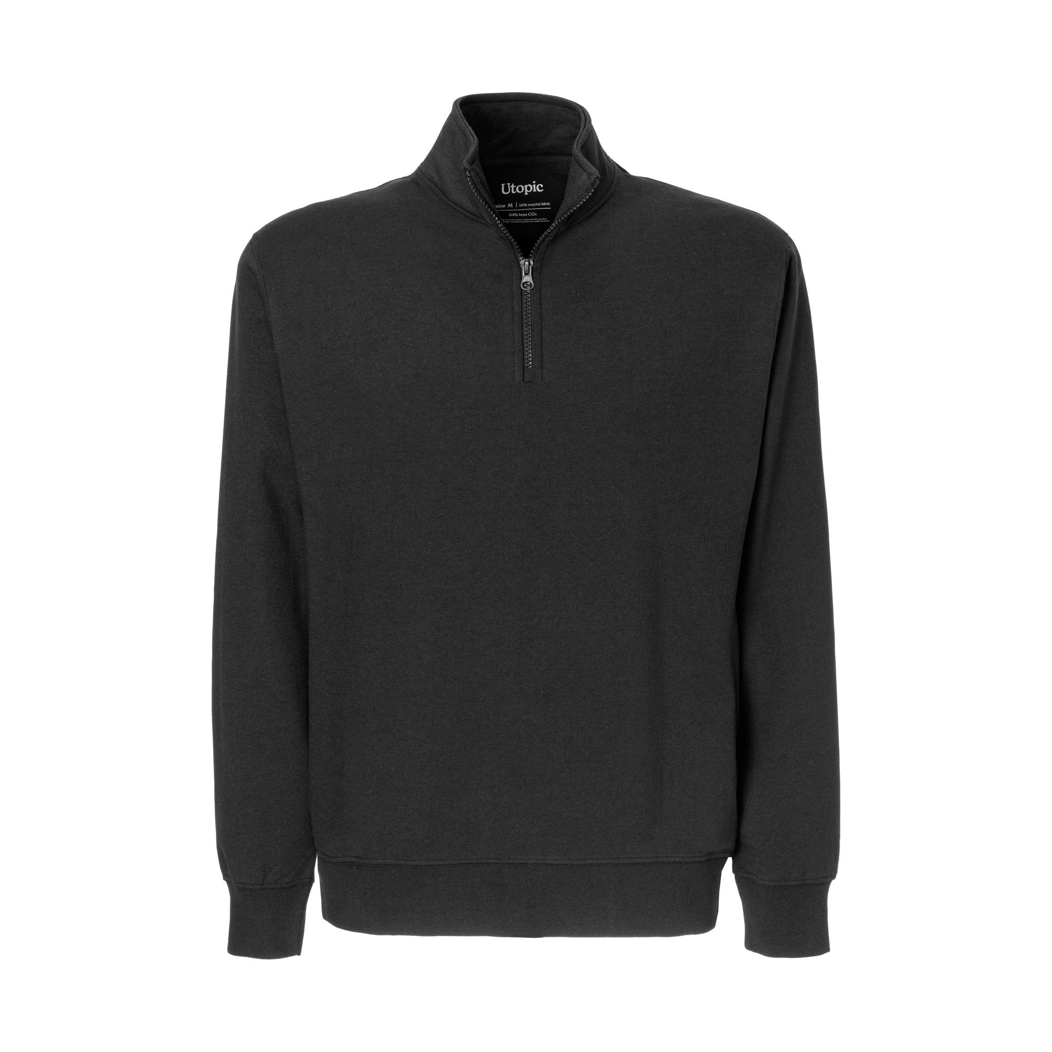Sweat demi-zip unisexe en coton et polyester régénérés de 280 g/m2 Sweat demi-zip unisexe en coton et polyester régénérés de 280 g/m2